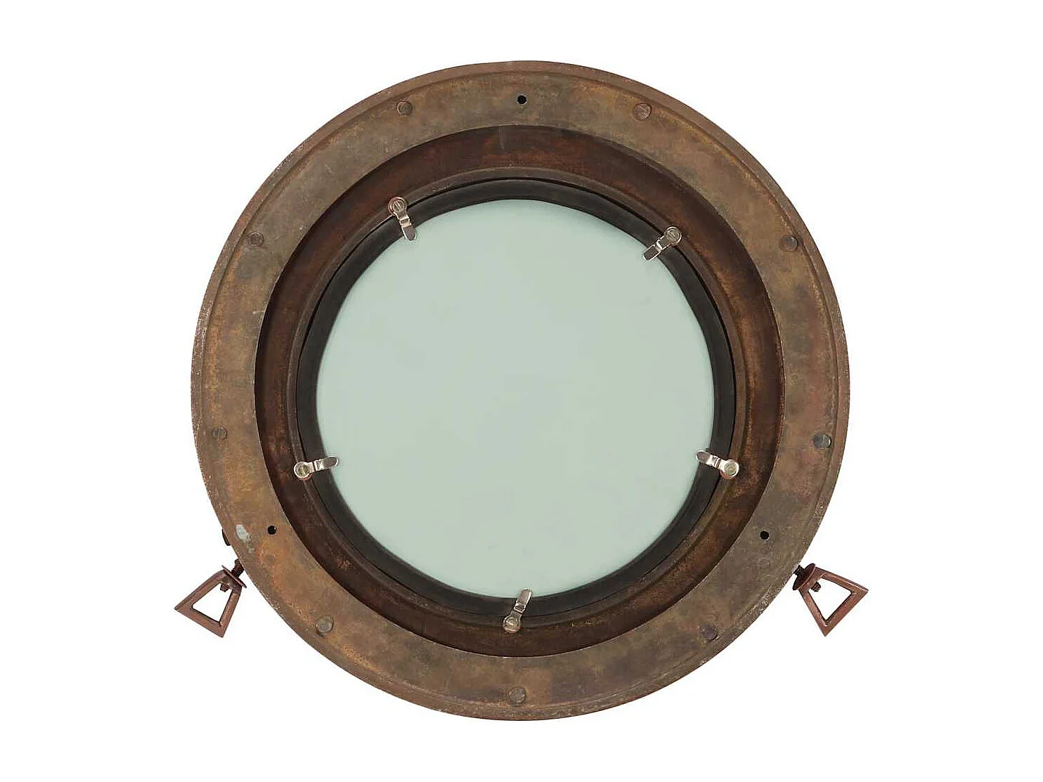 Miroir en forme de hublot mural Ø38 cm aluminium et verre