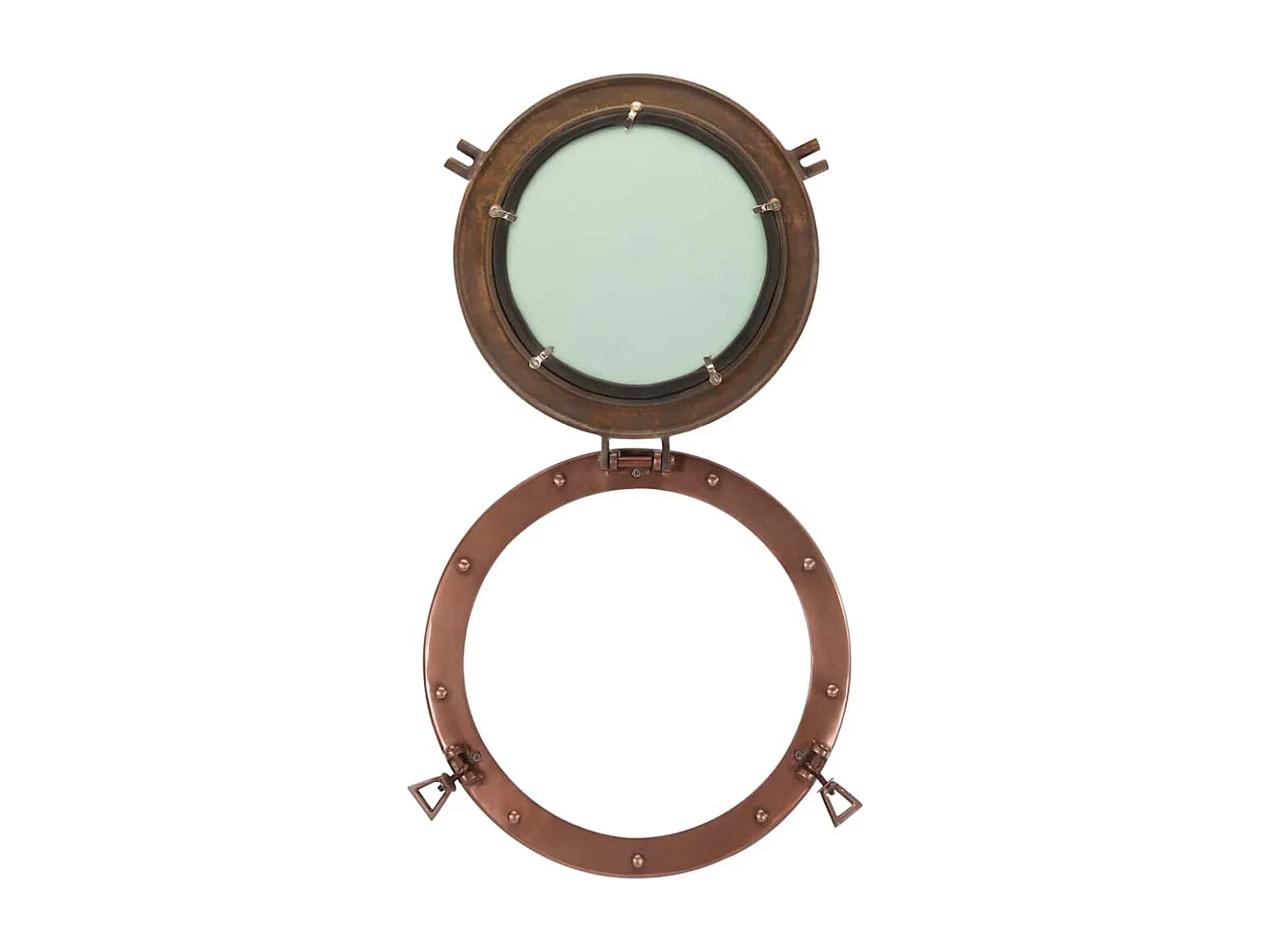 Miroir en forme de hublot mural Ø38 cm aluminium et verre