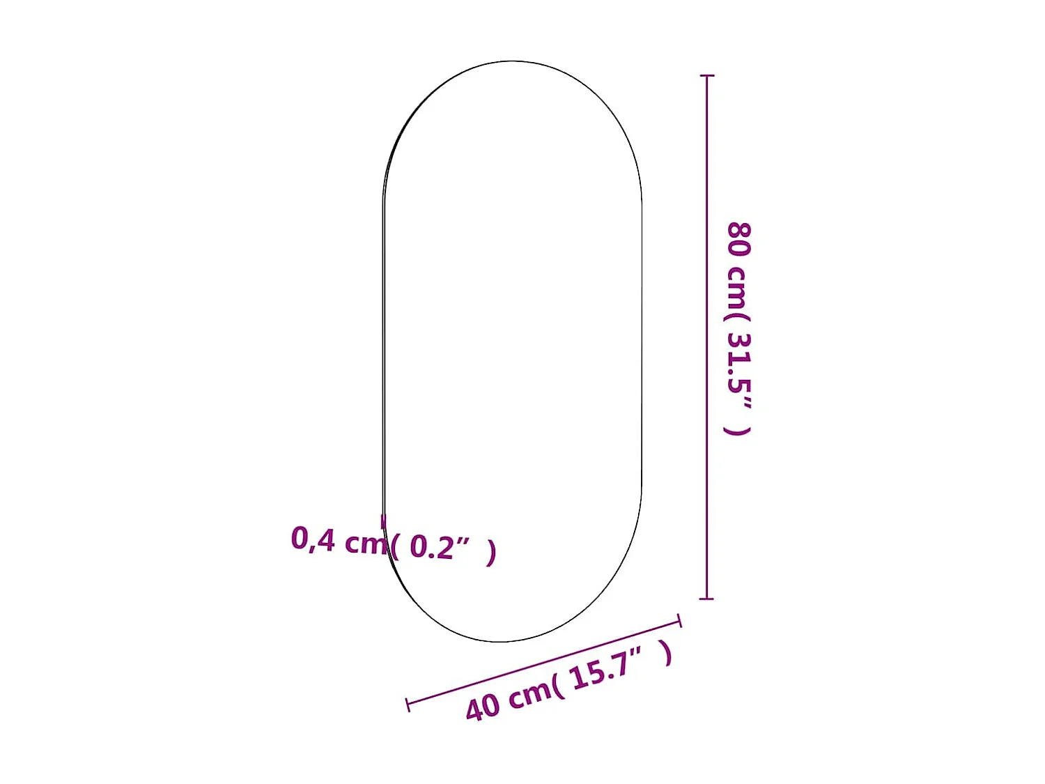 Specchio 80x40 cm Vetro