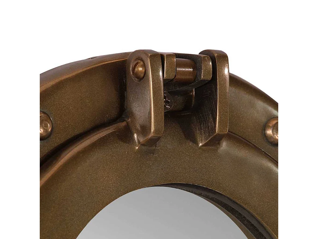 Patrijspoortvormige wandspiegel Ø30 cm aluminium en glas