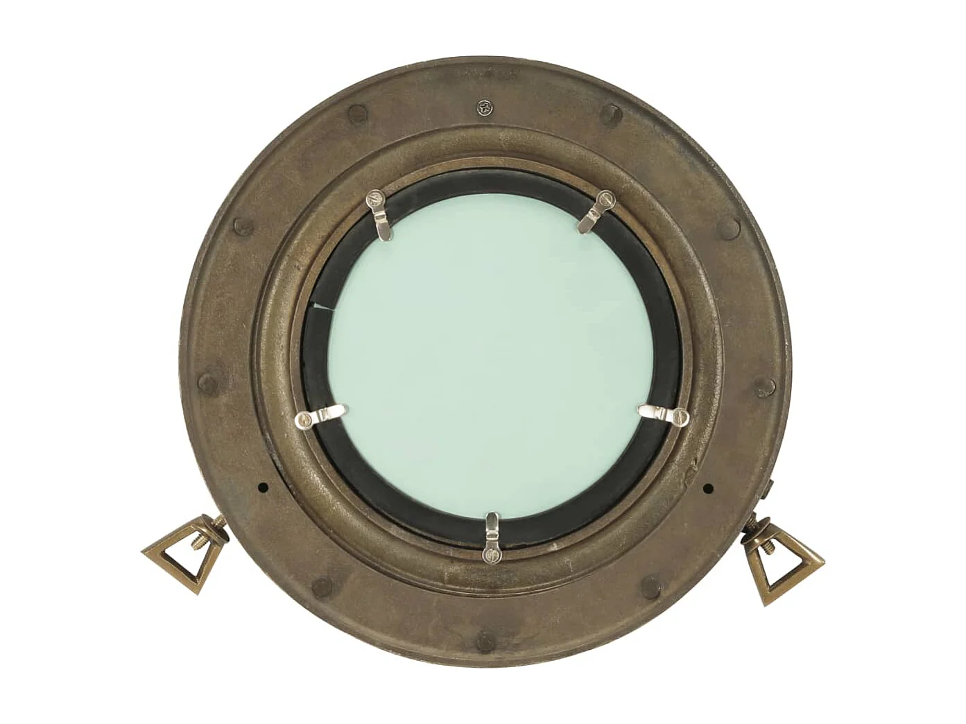 Miroir en forme de hublot mural Ø30 cm aluminium et verre