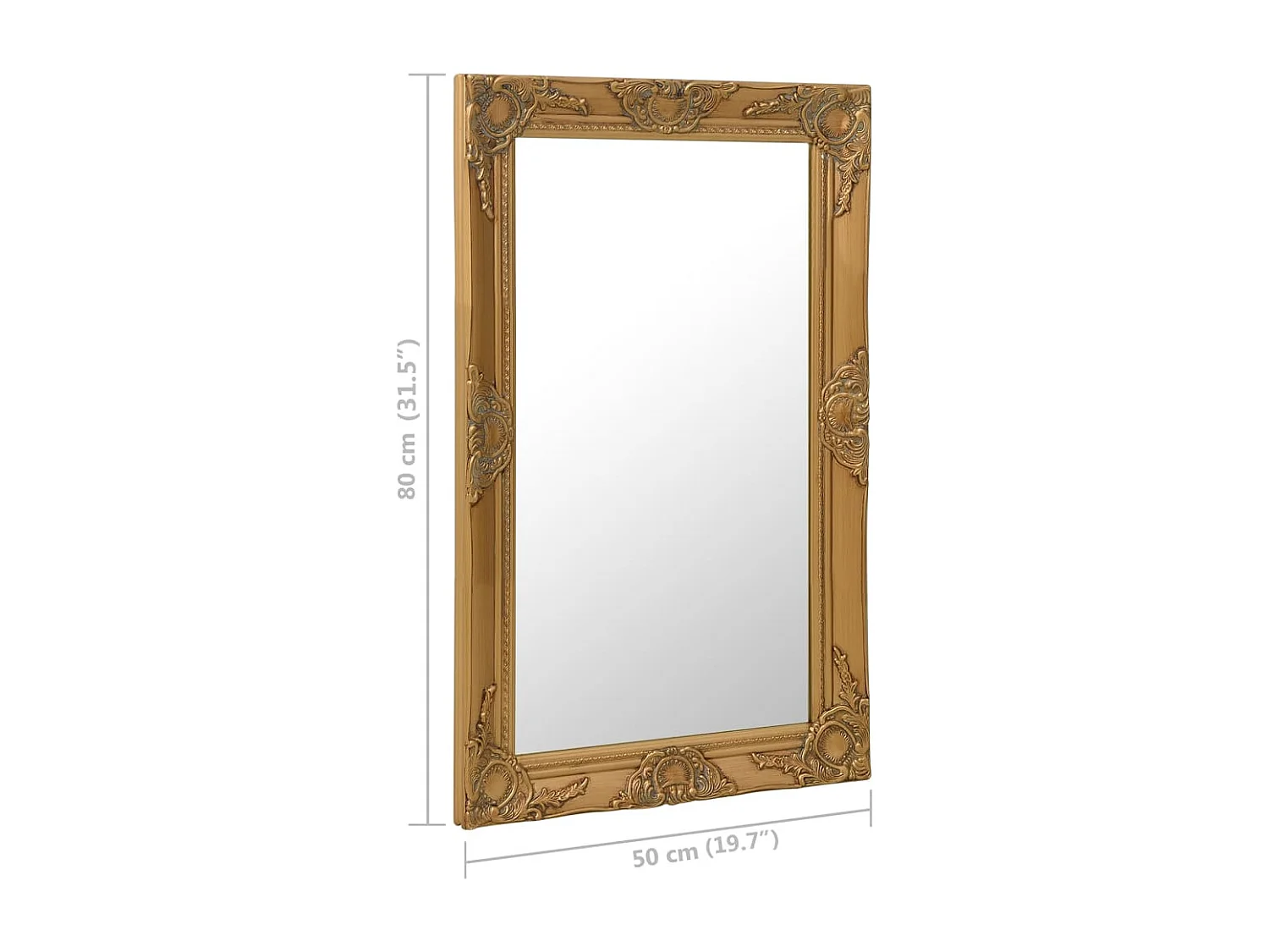 Specchio da parete in stile barocco 50x80 cm Oro