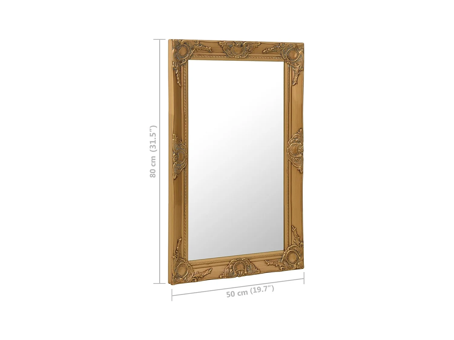 Espejo de pared estilo barroco 50x80 cm Dorado