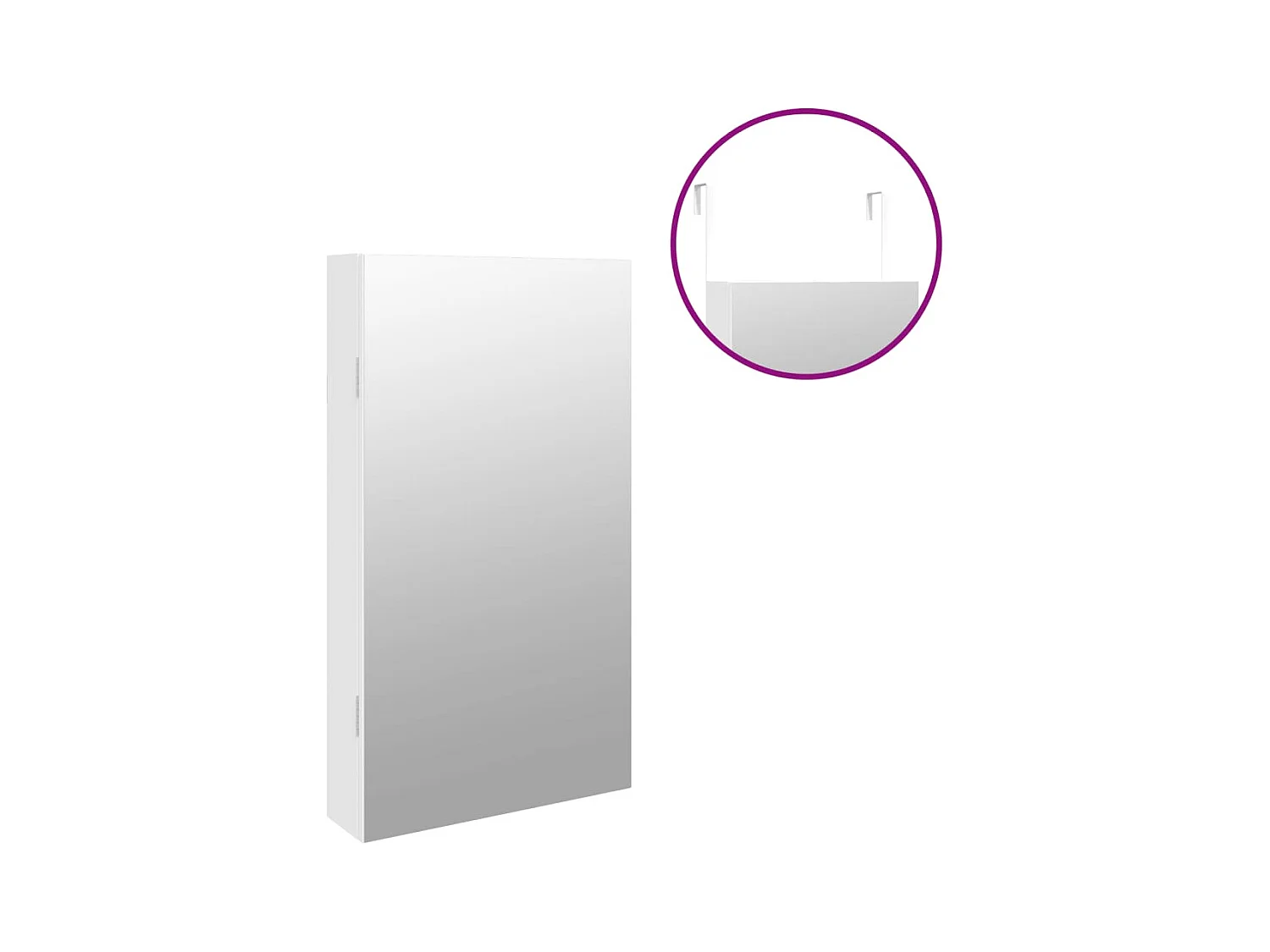 Sieradenkast met spiegel en witte LED-wandverlichting