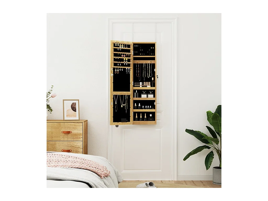 Sieradenkast met spiegel en LED-wandverlichting