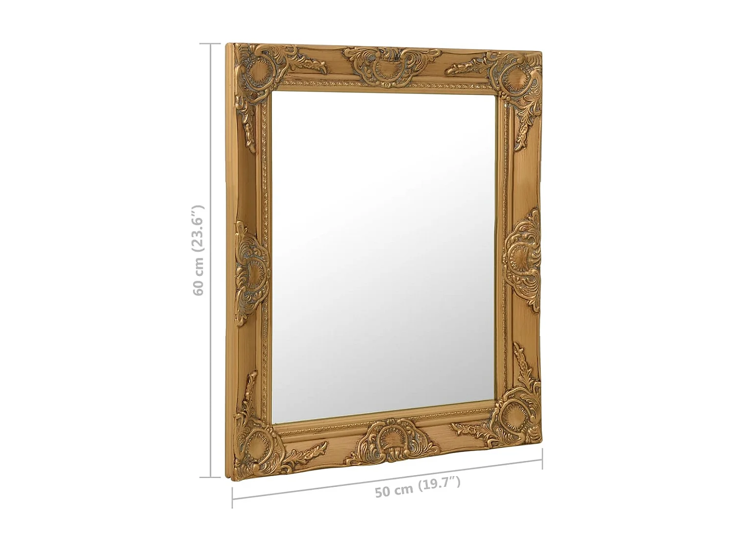 Specchio da parete in stile barocco 50x60 cm Oro