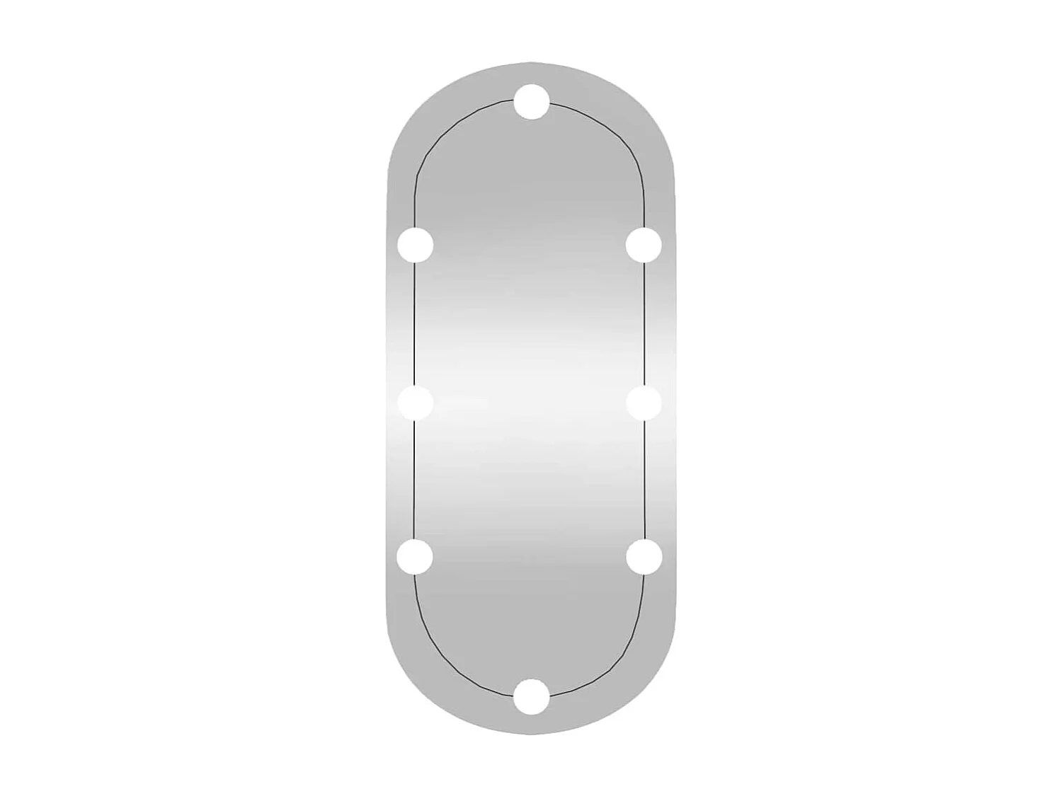 Specchio da parete con luci LED 35x80 cm vetro ovale
