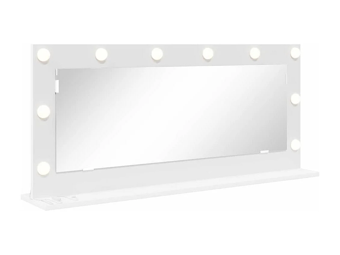 Miroir de vanité avec des lumières à LED Blanc 100 x 45 x 18 cm
