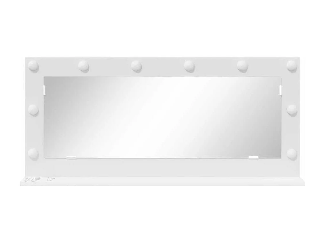 Miroir de vanité avec des lumières à LED Blanc 100 x 45 x 18 cm