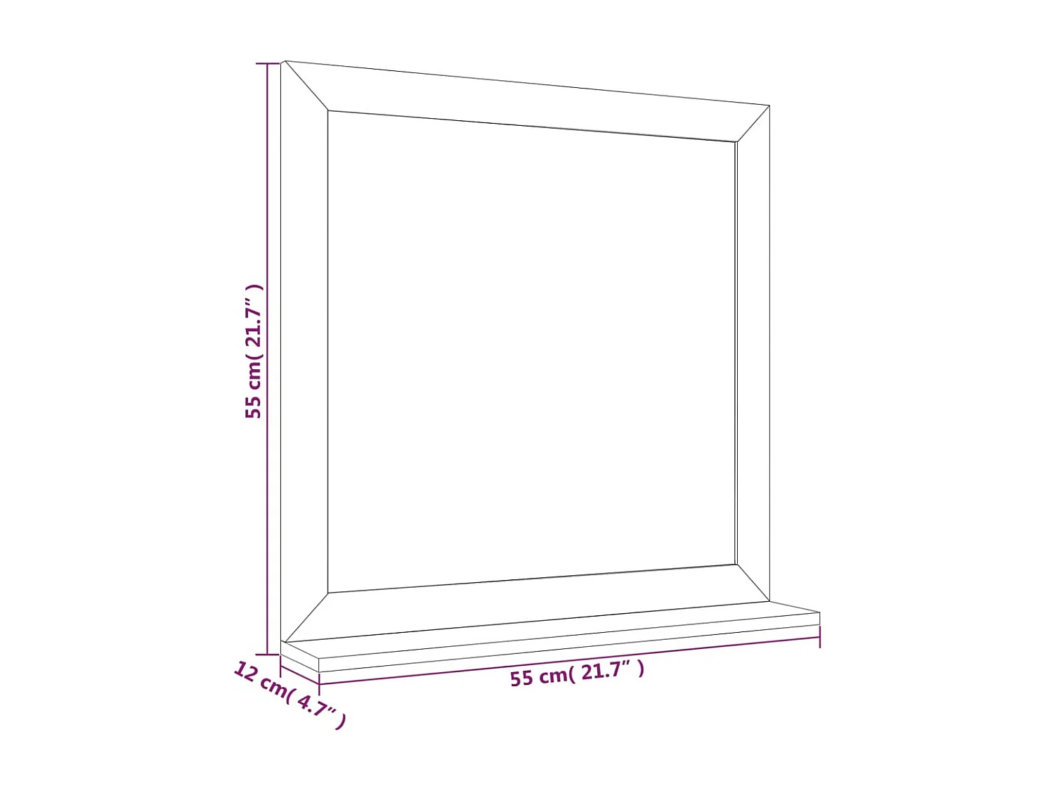 Specchio da parete 55x55 cm Legno massello di noce