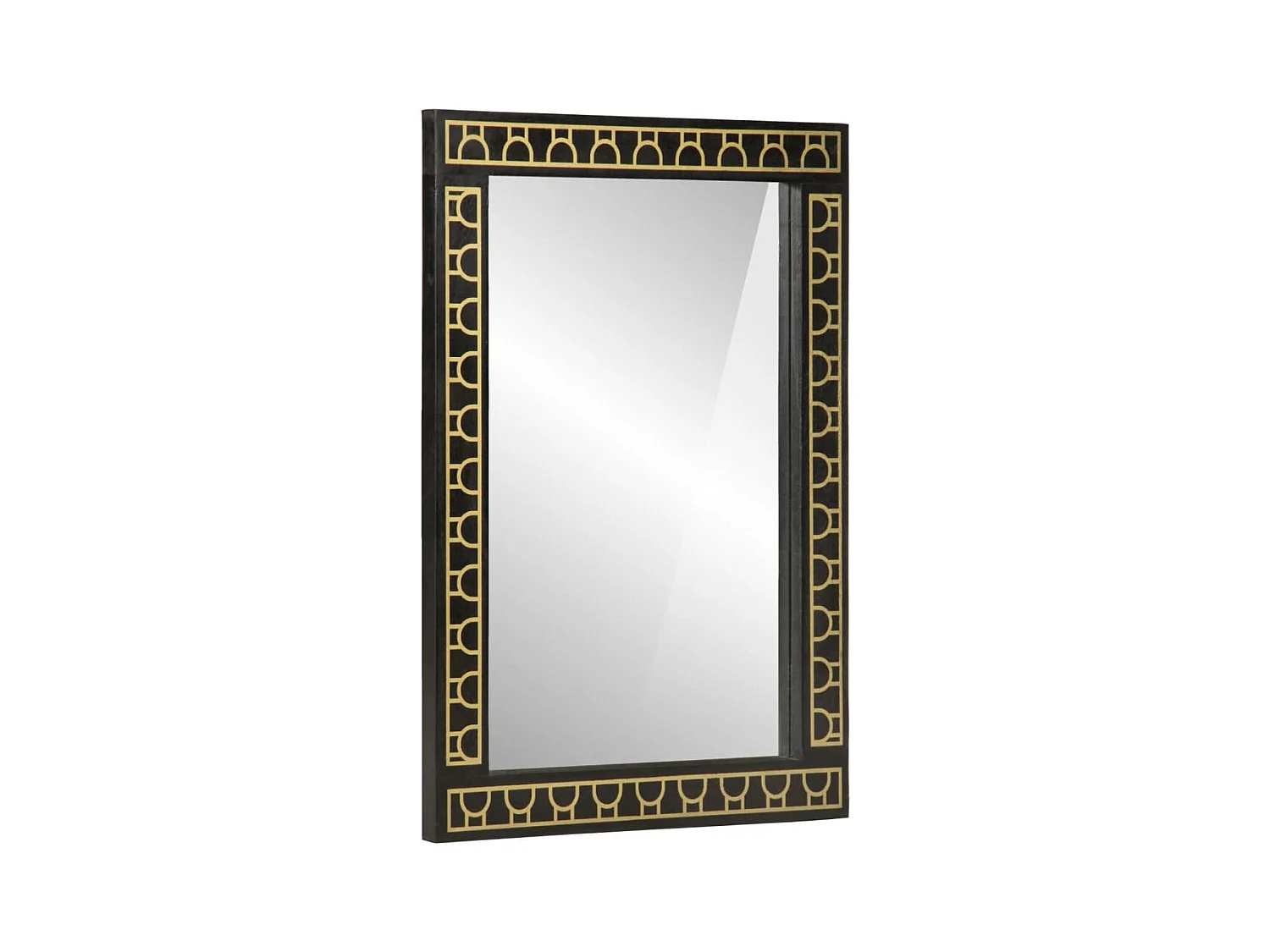 Specchio da bagno 50x70x2,5 cm in legno massello di mango e vetro