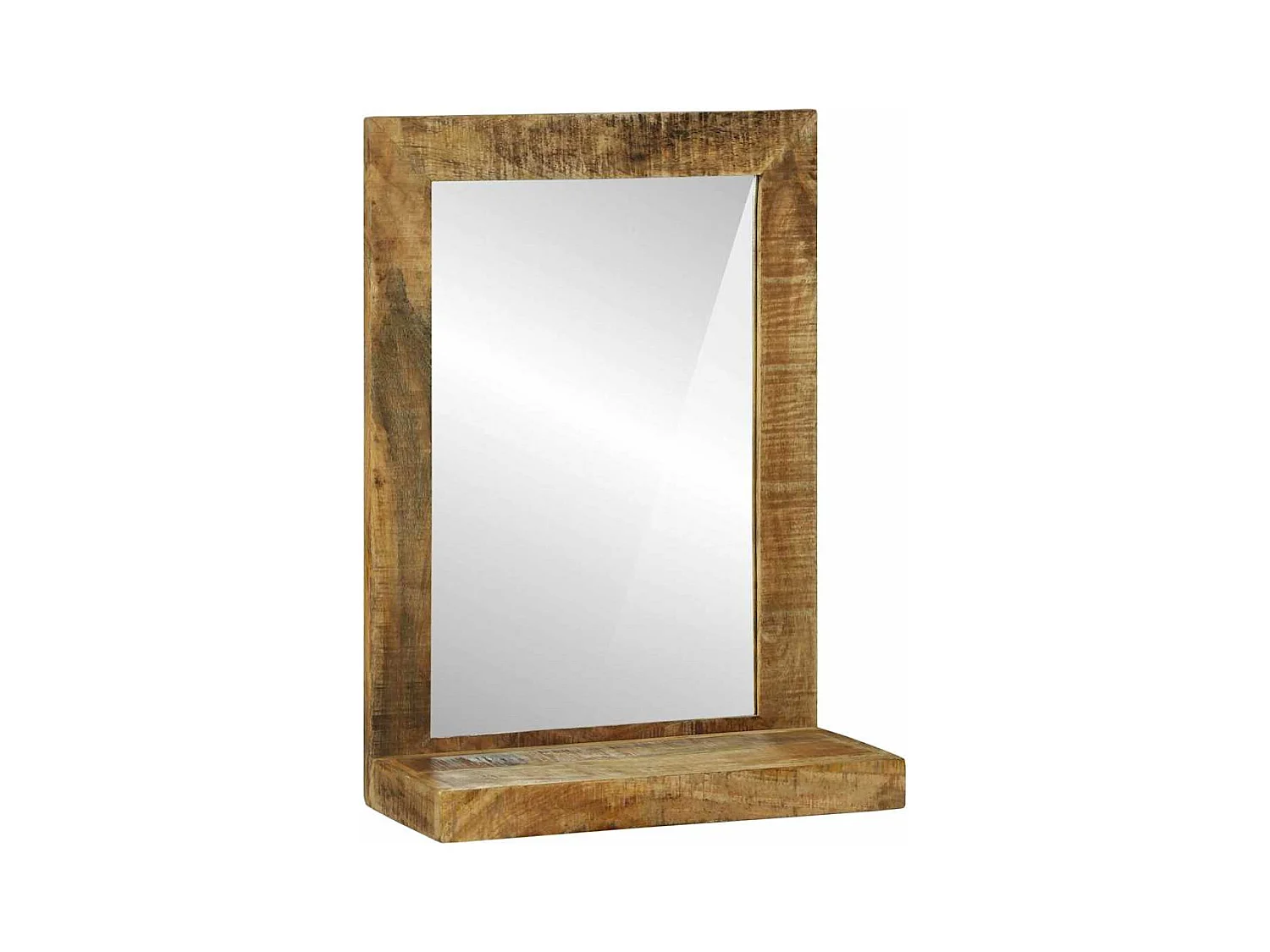 Miroir de salle de bain Marron Bois Mango Solide et Brut