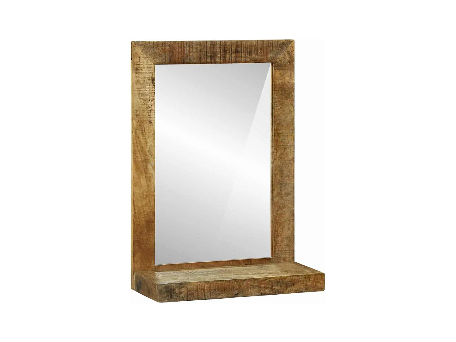 Miroir de salle de bain Marron Bois Mango Solide et Brut