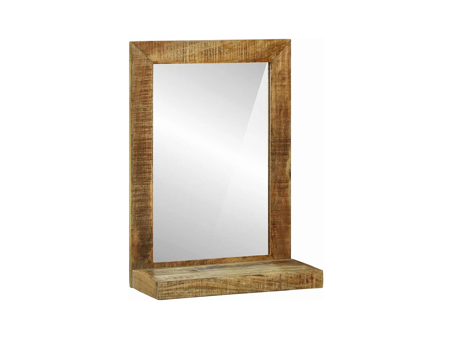 Miroir de salle de bain Marron Bois Mango Solide et Brut