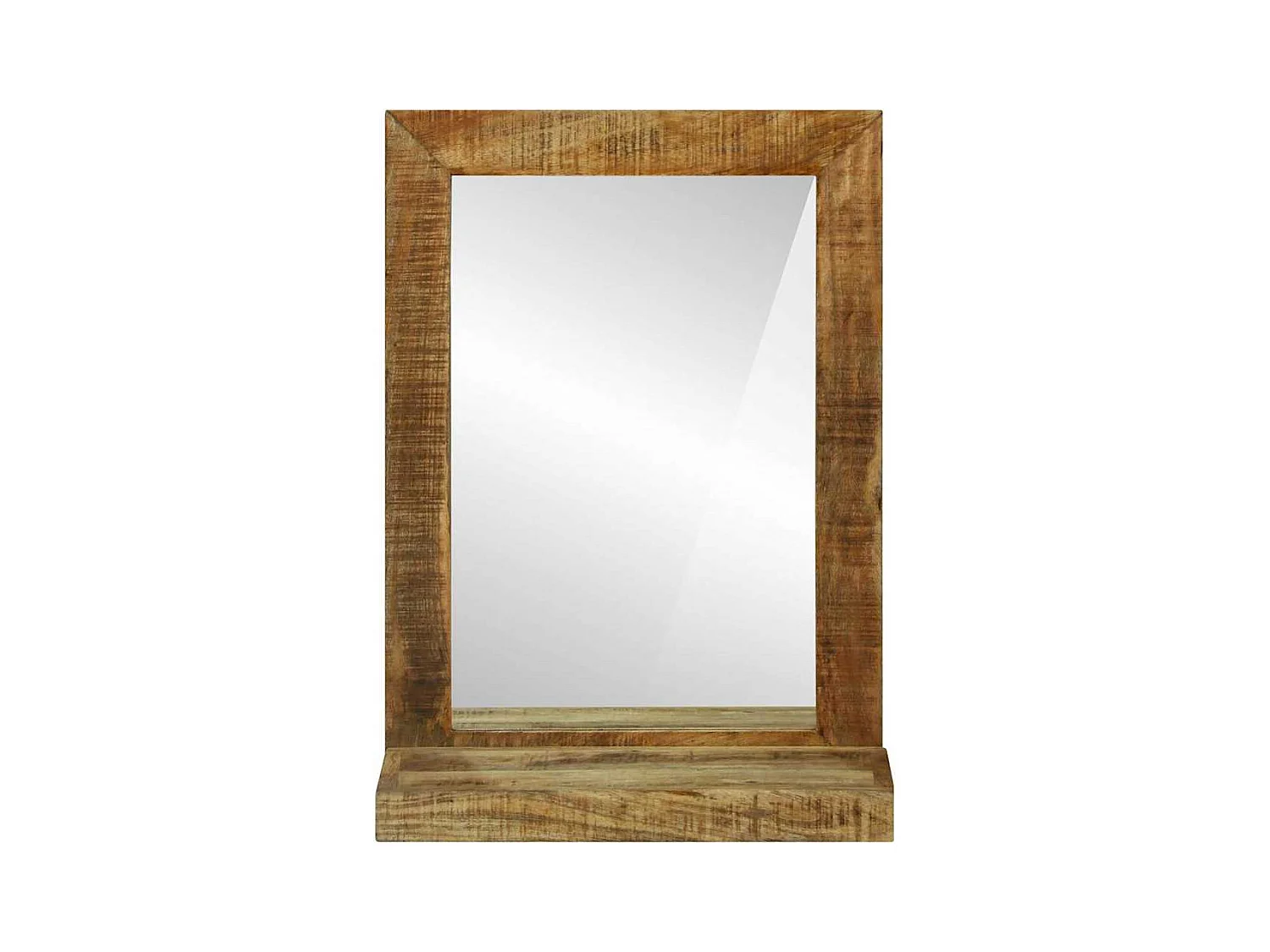 Miroir de salle de bain Marron Bois Mango Solide et Brut
