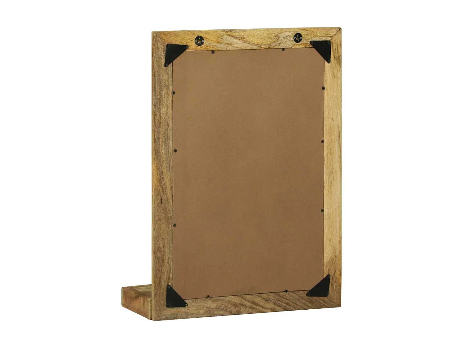 Specchio da bagno in legno massello e grezzo di mango marrone