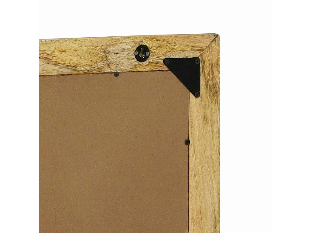 Specchio da bagno in legno massello e grezzo di mango marrone