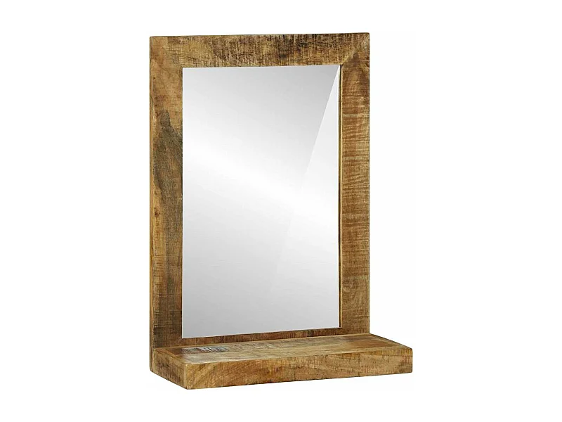 Miroir de salle de bain Marron Bois Mango Solide et Brut