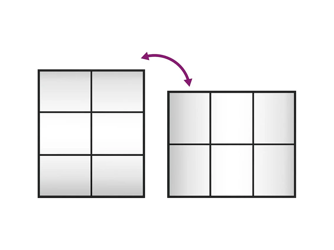 Zwarte wandspiegel 50x60 cm rechthoekig ijzer