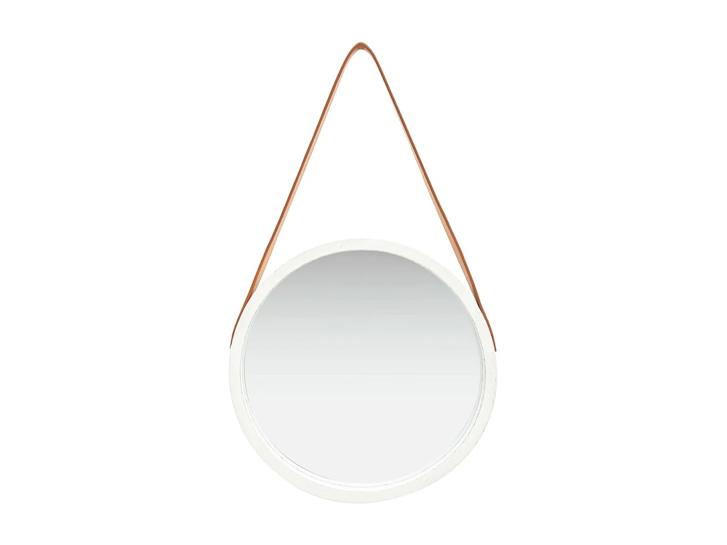 Espejo de pared con correa 40 cm Blanco
