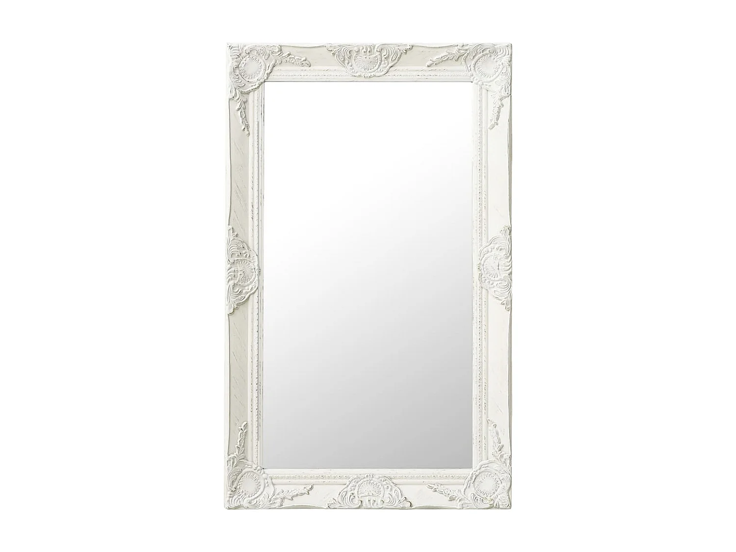 Specchio da parete in stile barocco 50x80 cm Bianco