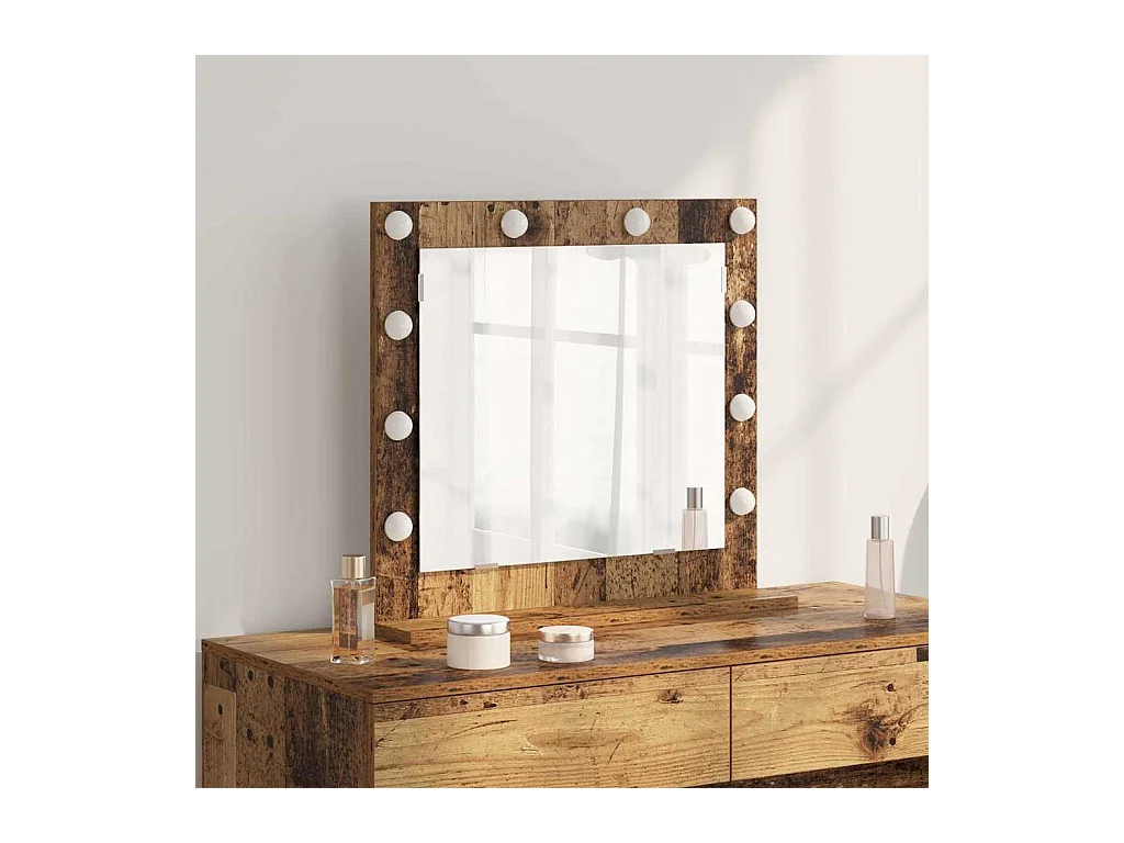 Specchio da toeletta con specchio Legno antico 60 x 55 x 18 cm