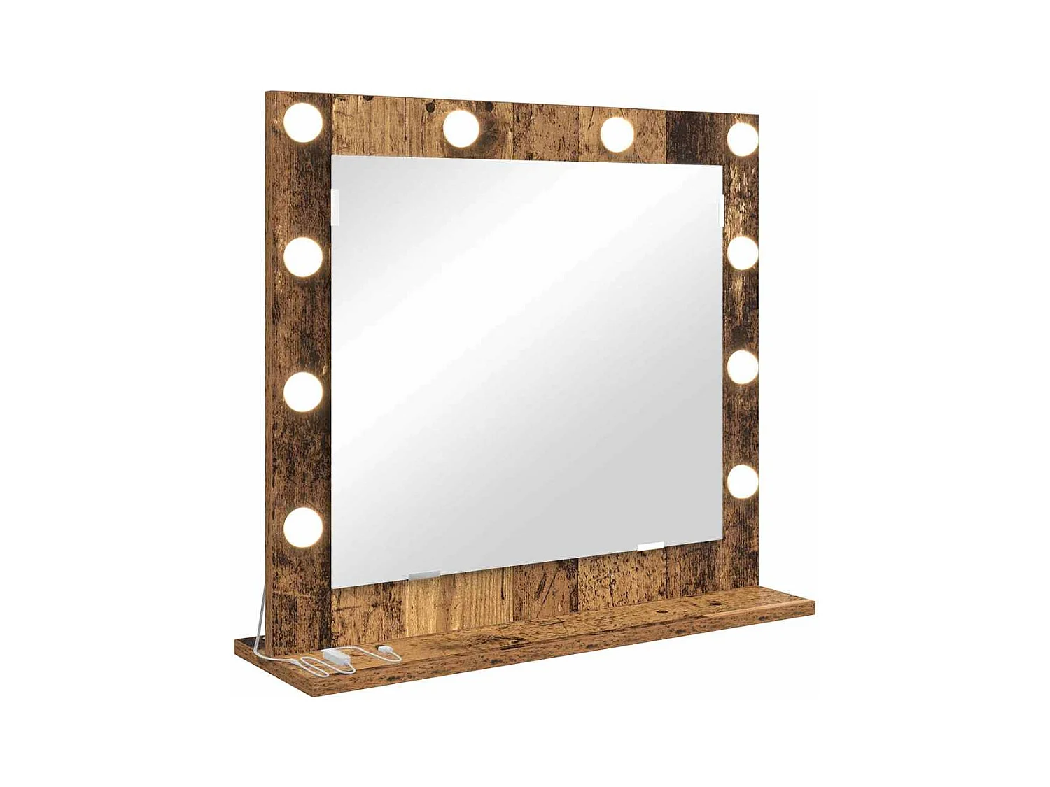 Specchio da toeletta con specchio Legno antico 60 x 55 x 18 cm