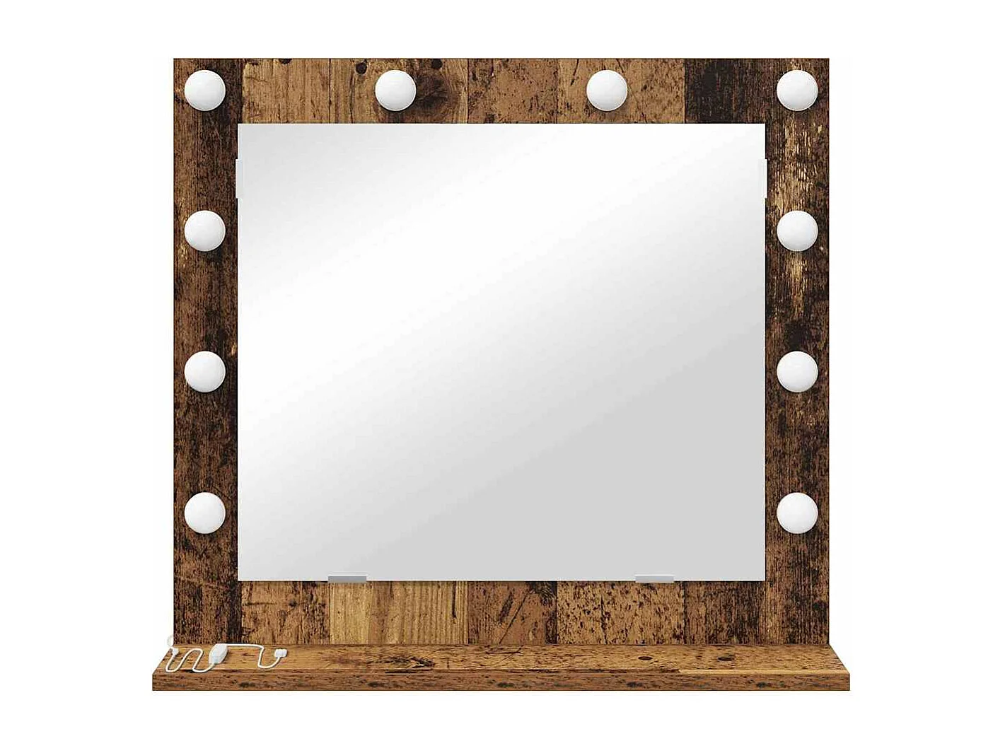 Kaptafelspiegel met spiegel Antiek hout 60 x 55 x 18 cm