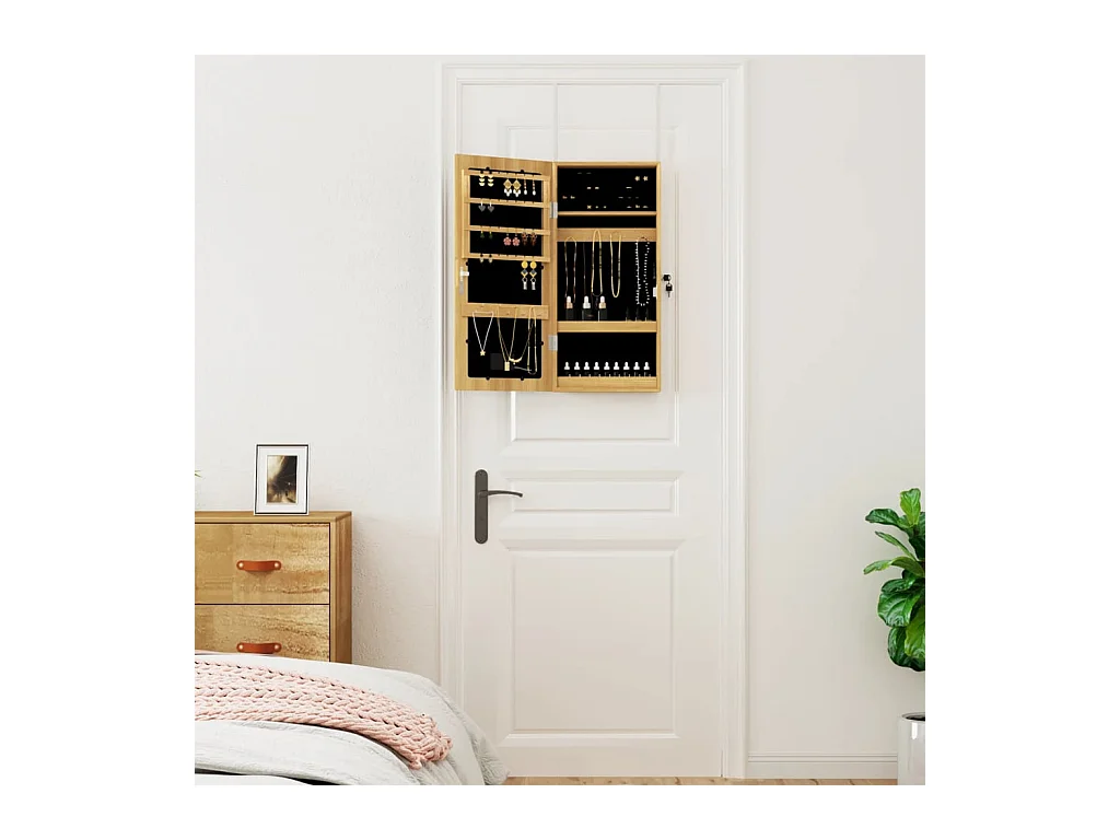 Sieradenkast met spiegel en LED-wandverlichting