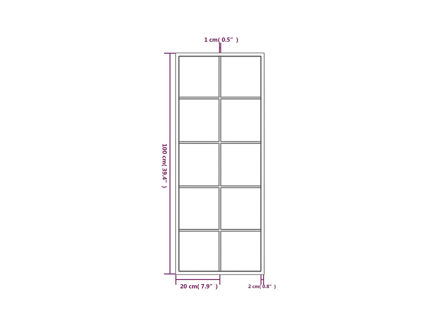 Specchio da parete nero 100x40 cm in metallo
