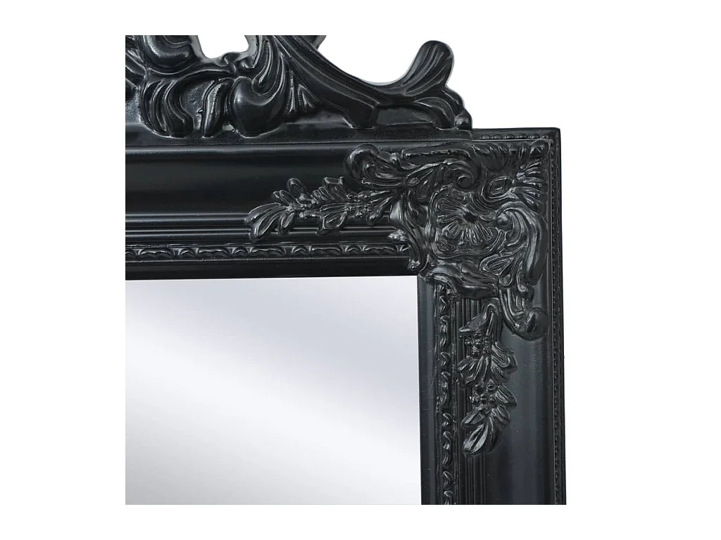 Specchio da terra in stile barocco 160x40 cm Nero