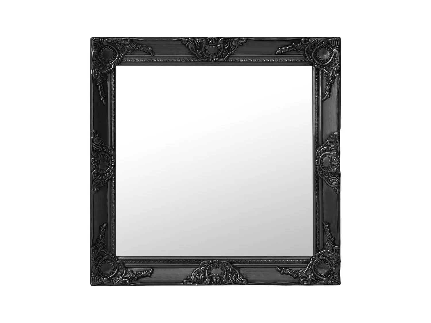 Wandspiegel im Barockstil 60x60 cm schwarz