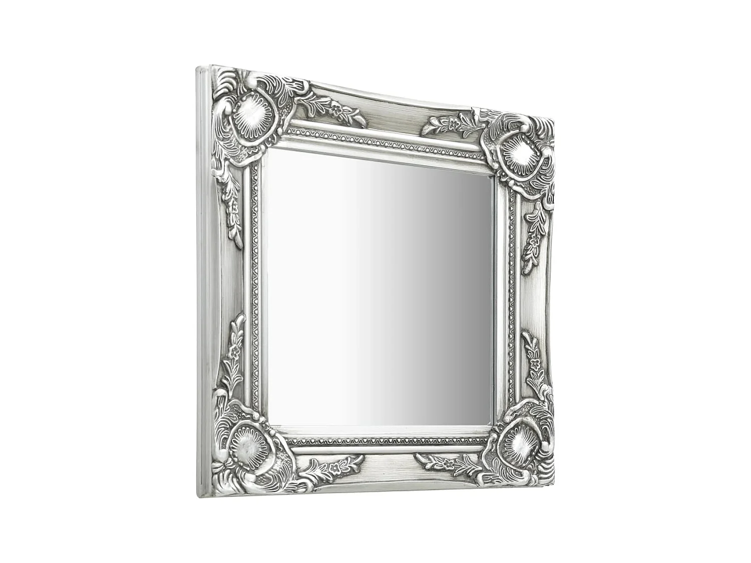 Specchio da parete in stile barocco 40x40 cm Argento