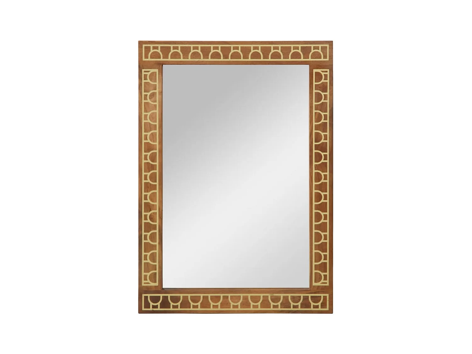 Espejo de baño 50x70x2,5 cm madera maciza de mango y cristal