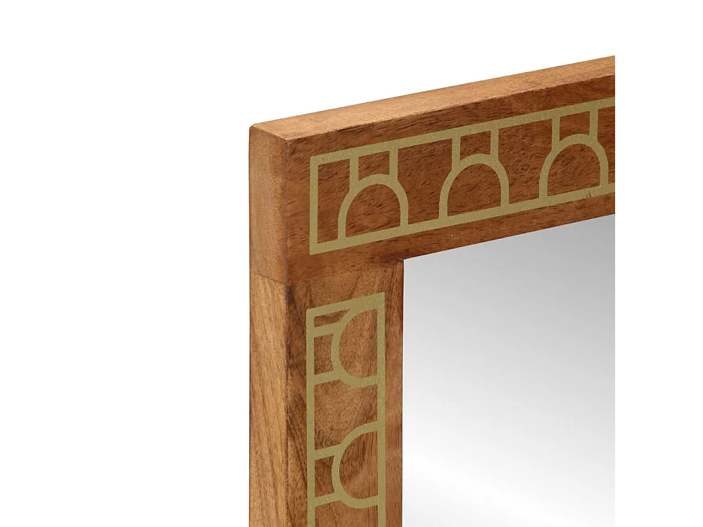 Espejo de baño 50x70x2,5 cm madera maciza de mango y cristal