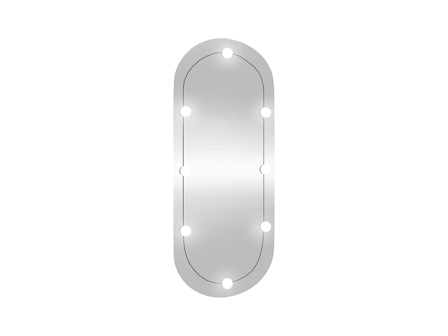 Wandspiegel met LED-verlichting 45x100 cm ovaal glas