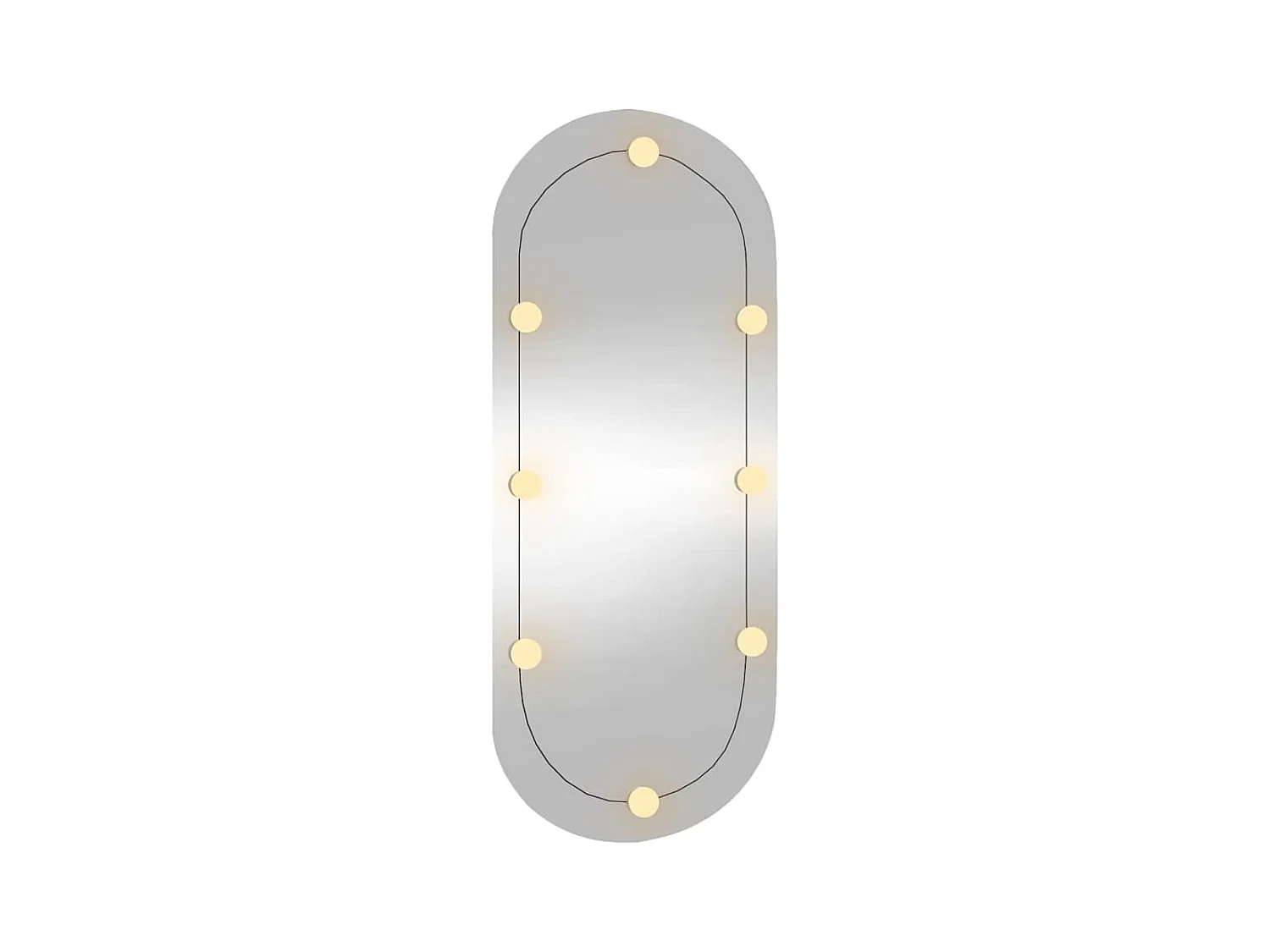 Wandspiegel met LED-verlichting 45x100 cm ovaal glas