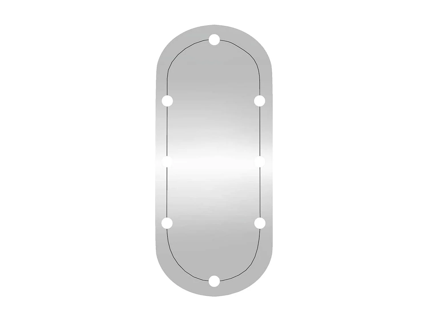 Specchio da parete con luci LED 45x100 cm vetro ovale