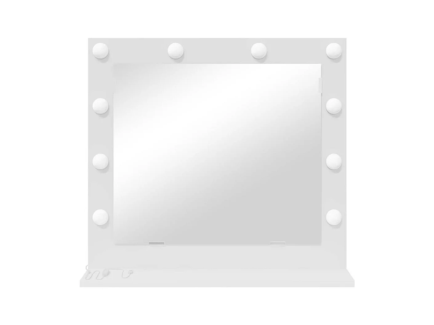Miroir de vanité avec des lumières à LED Blanc 60 x 55 x 18 cm