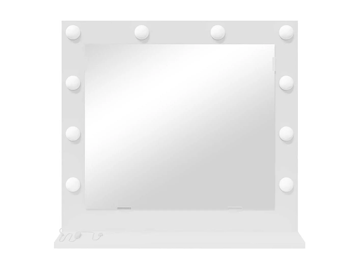 Miroir de vanité avec des lumières à LED Blanc 60 x 55 x 18 cm