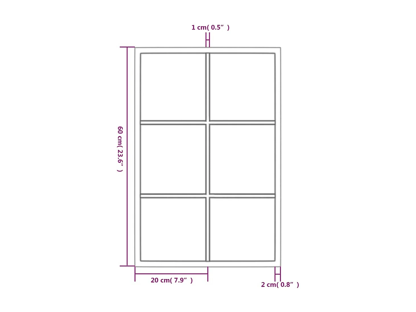 Specchio da parete nero 60x40 cm metallo