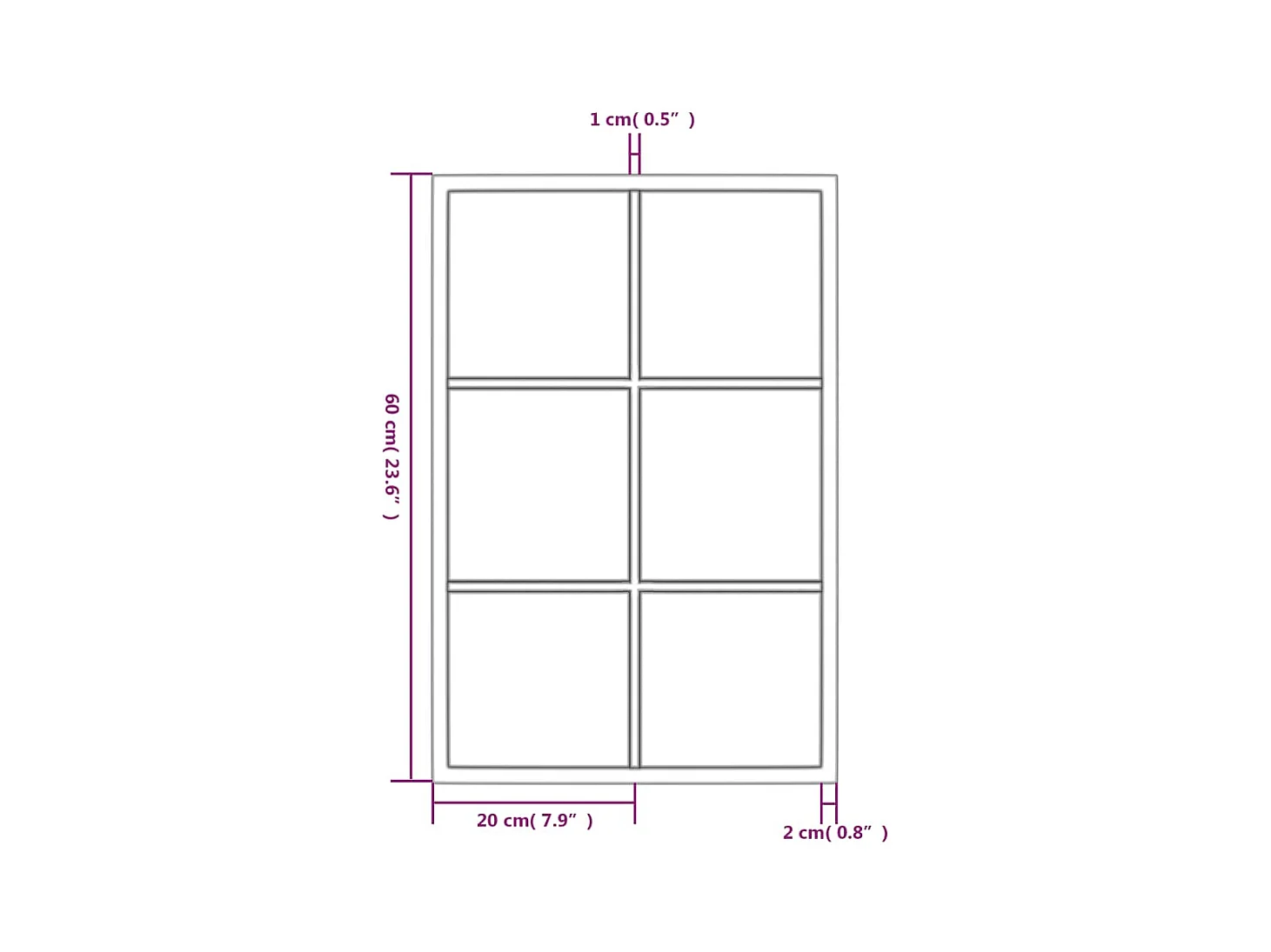 Zwarte wandspiegel 60x40 cm metaal