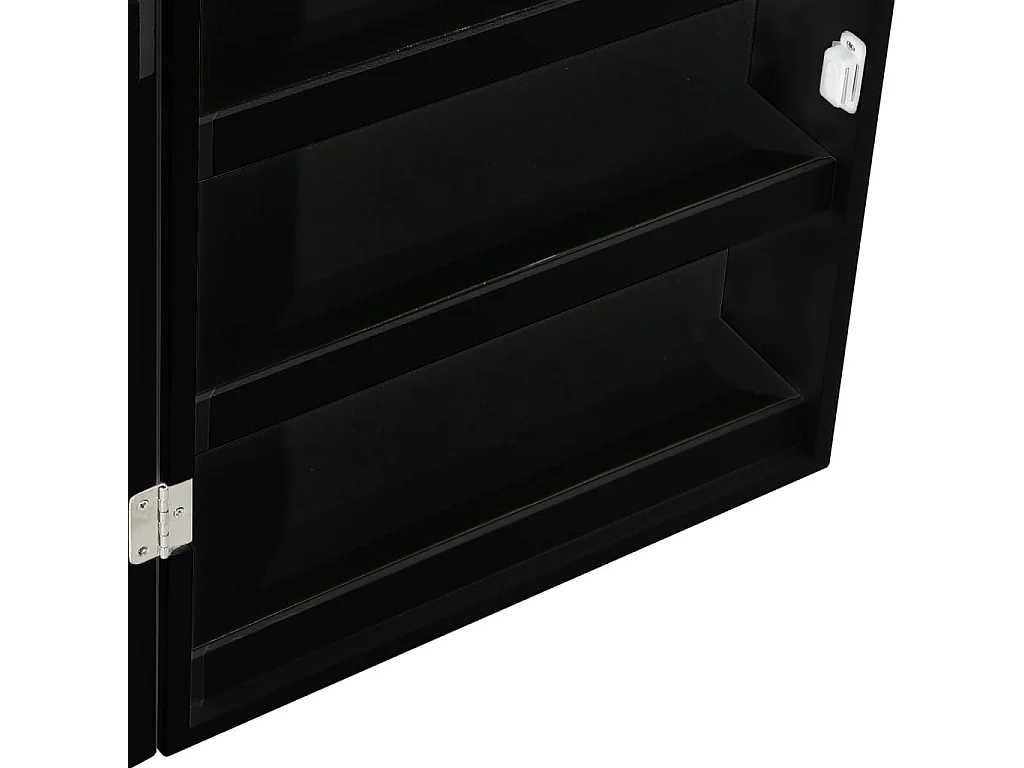 Schmuckschrank mit Spiegel und schwarzer LED-Wandbeleuchtung