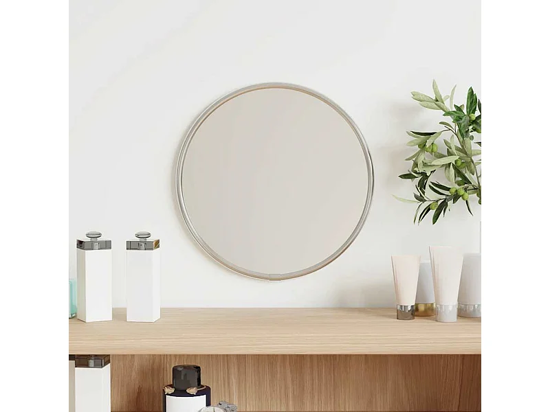 Espejo de pared plateado Ø 20 cm Redondo