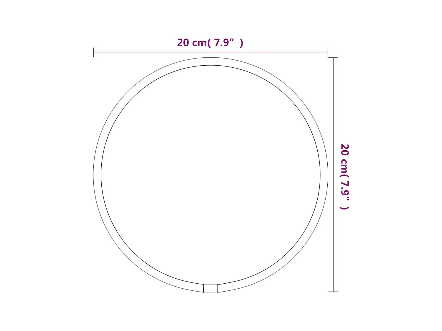 Zilveren wandspiegel Ø 20 cm Rond