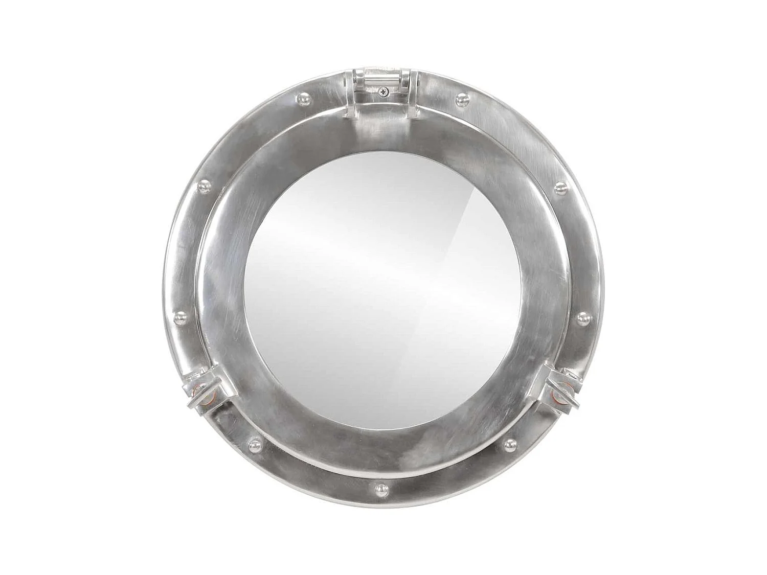 Miroir en forme de hublot mural Ø38 cm aluminium et verre