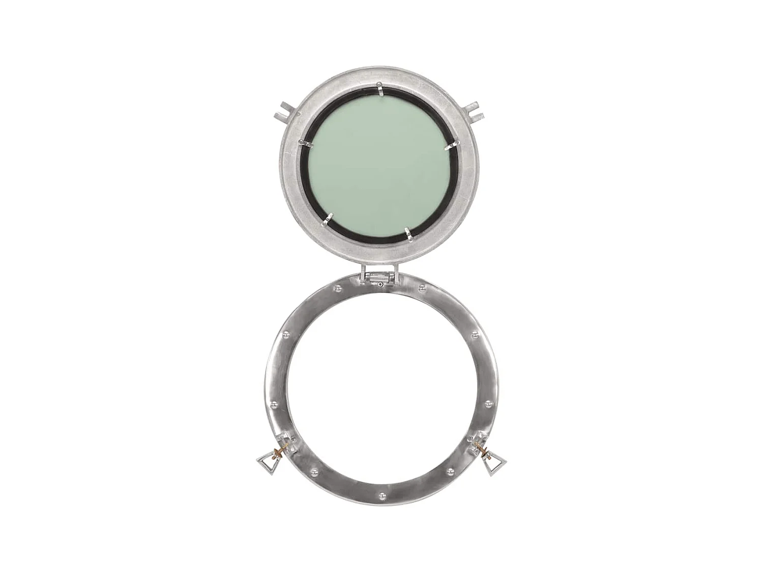 Miroir en forme de hublot mural Ø38 cm aluminium et verre