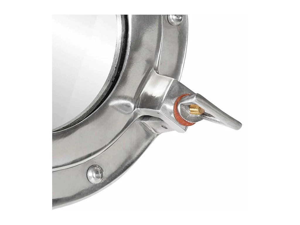 Specchio da parete a forma di oblò Ø38 cm alluminio e vetro