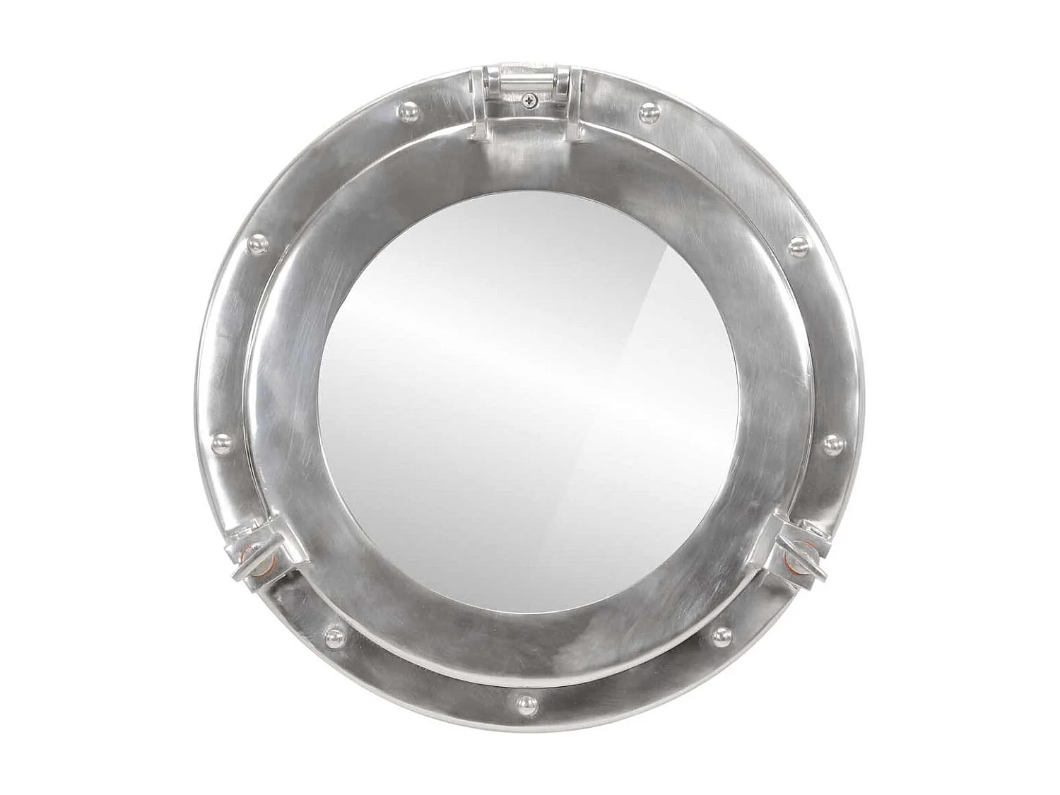 Miroir en forme de hublot mural Ø38 cm aluminium et verre