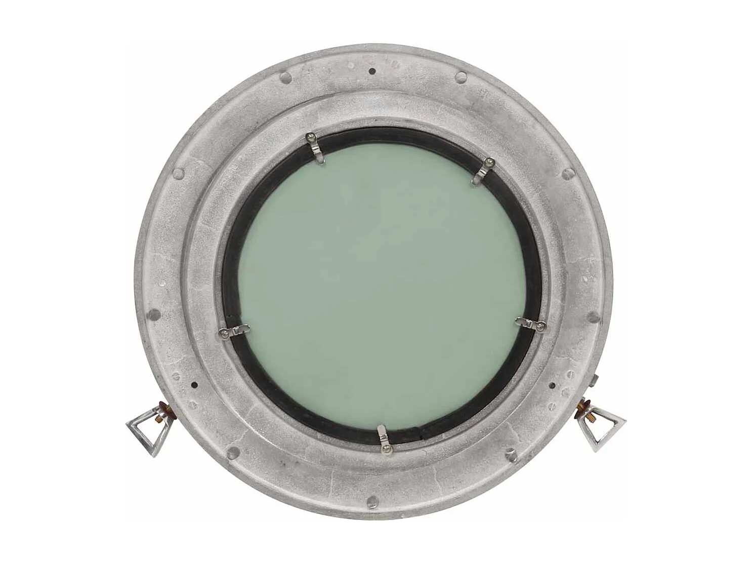 Miroir en forme de hublot mural Ø38 cm aluminium et verre